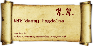 Nádassy Magdolna névjegykártya