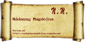Nádassy Magdolna névjegykártya