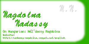 magdolna nadassy business card
